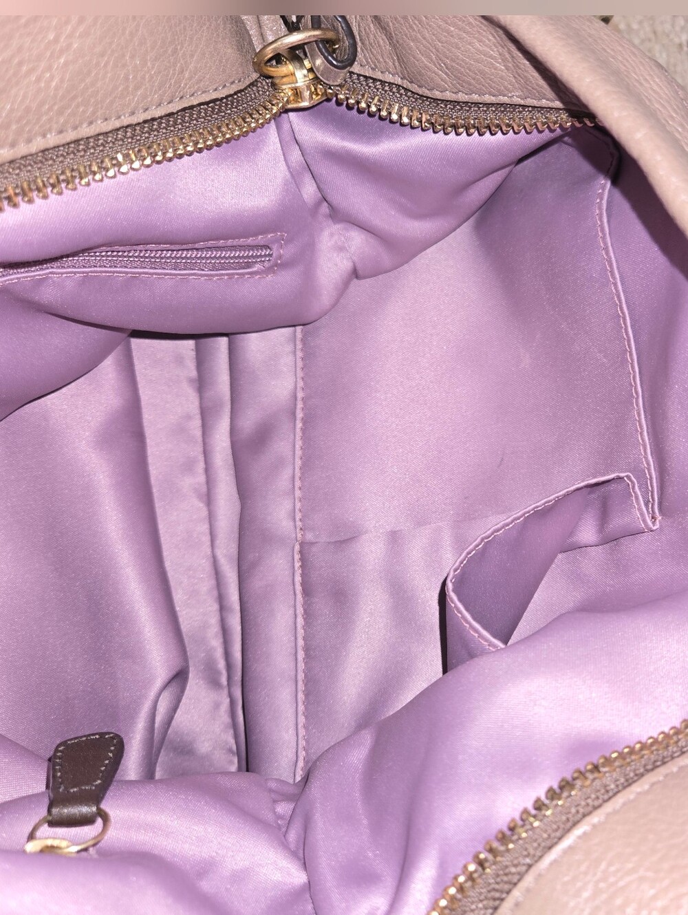 Coach Brooke Taupe Hobo Leather Handbag Purse Bag - Picture 7 of 8